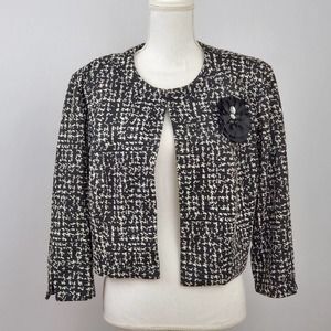 Jessica Howard Black and White Midi Jacket